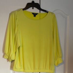 Vibrant Yellow Blouse with Elegant Sleeves